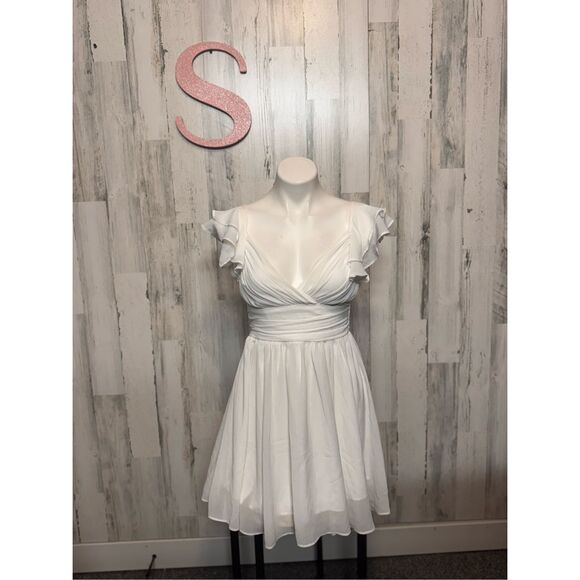 Forolay white fit and flare dress size small - Picture 1 of 6